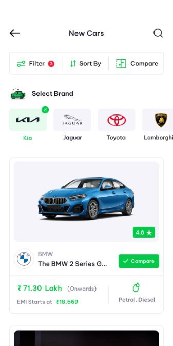 New cars: filter, sort and compare