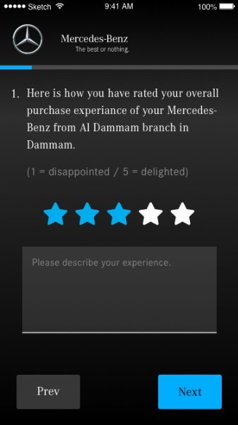 A star rating with free-text feedback
