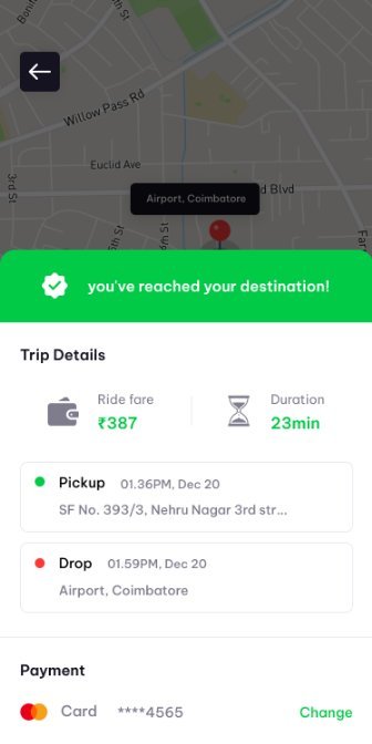 Trip details and payment