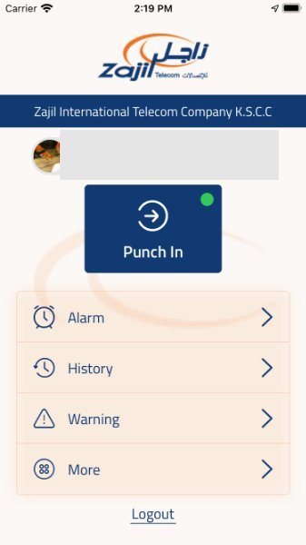 Punch in, alarm, history and warnings