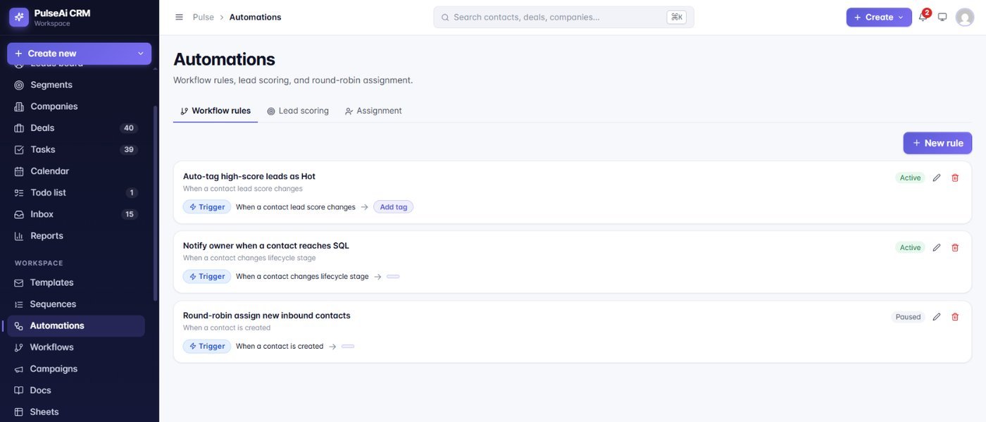 Workflow rules: plain language becomes trigger, condition and action rules